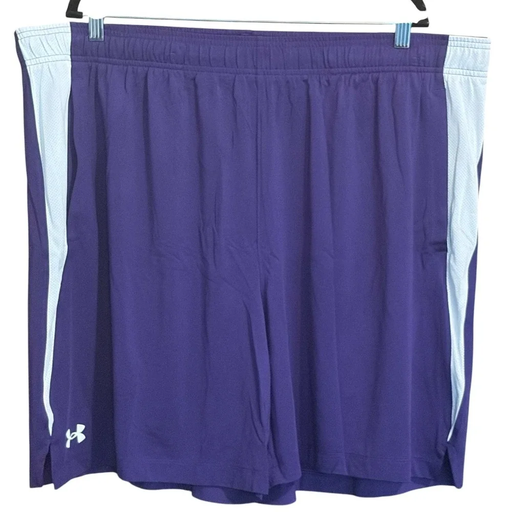 NWT Under Armour Tech Vent Shorts 3XL Purple White Athletic Training Gym Men